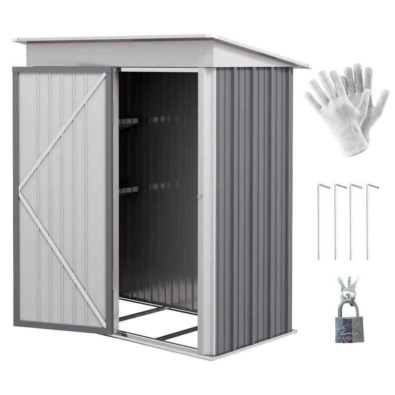 5 ft. W x 3 ft. D Metal Lean-To Storage Shed