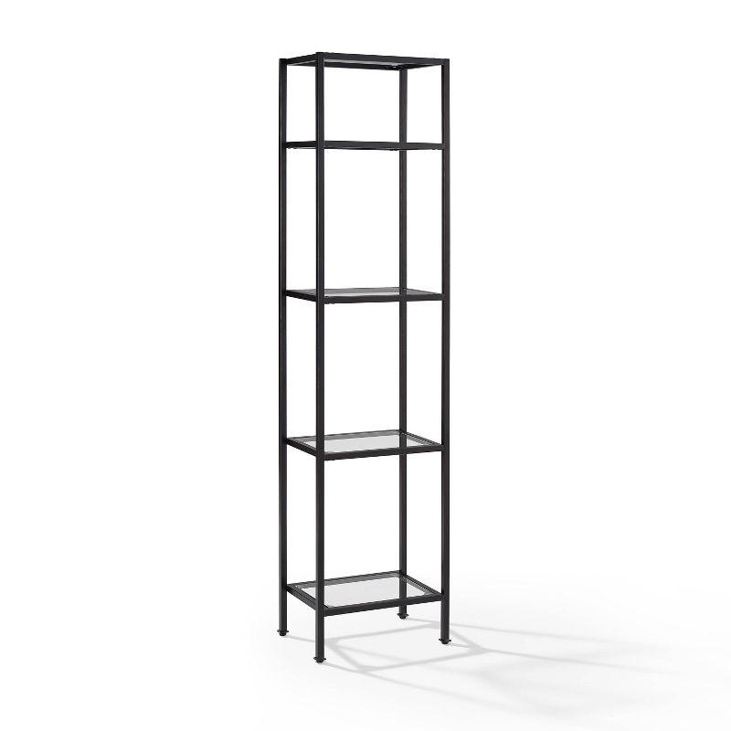 73" Aimee Narrow Etagere Oil Rubbed Bronze - Crosley: Tempered Glass, 4-Tier Storage, Steel Frame