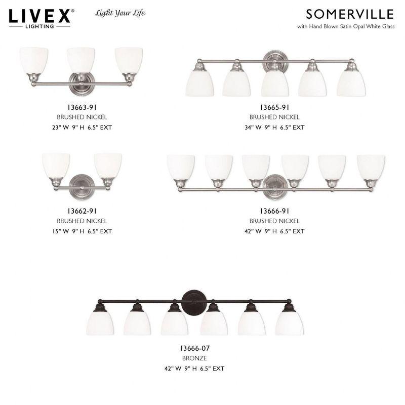 Livex Lighting Somerville 3 - Light Vanity in  Brushed Nickel