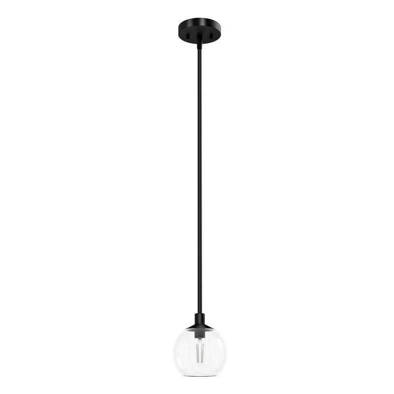 Matte Black Mini Globe Pendant Light with Clear Glass