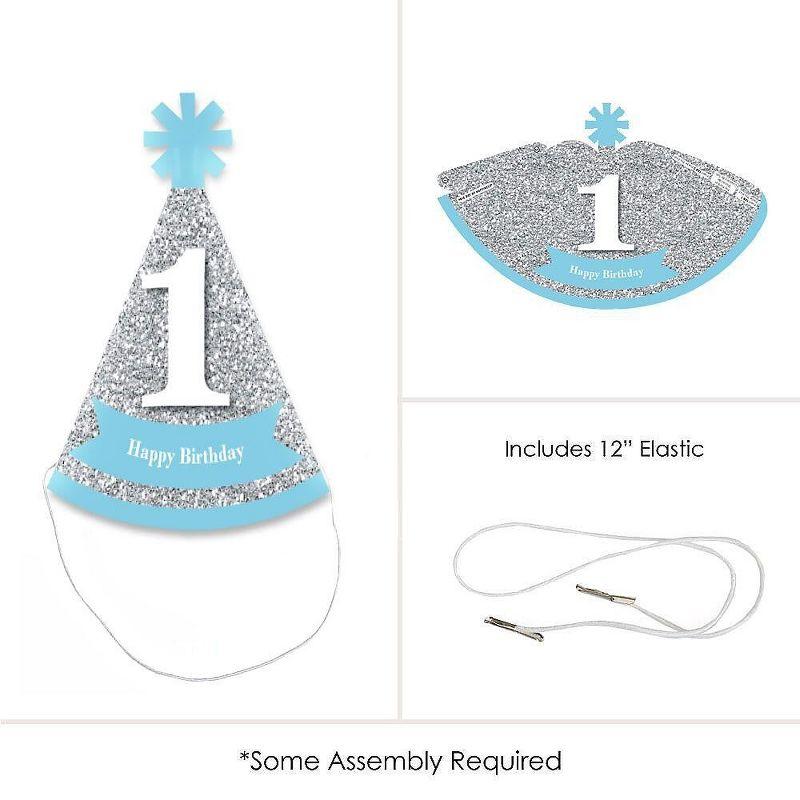Big Dot of Happiness 1st Birthday Boy - Fun To Be One - Mini Cone First Birthday Party Hats - Small Little Party Hats - Set of 8
