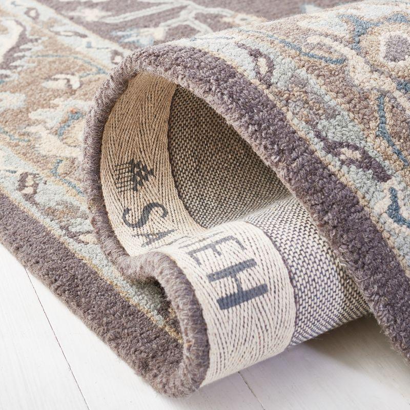 Blossom BLM217 Hand Tufted Indoor Area Rug - Dark Grey/Light Brown - 6'x6' - Safavieh