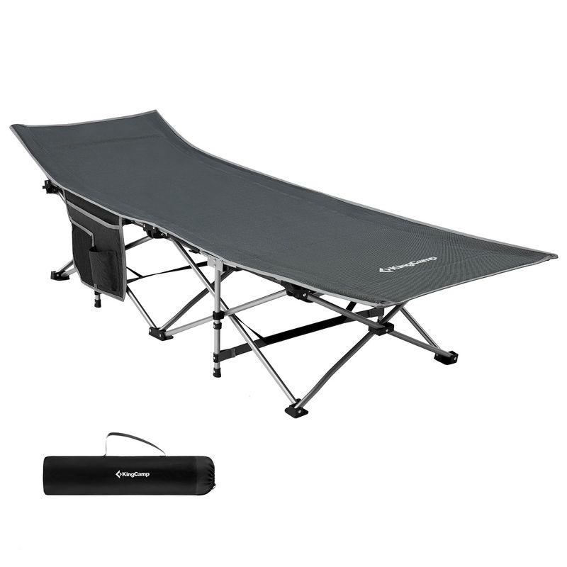 KingCamp Folding Portable Outdoor Camping Cot w/ Multi Layer Side Pocket | Wayfair