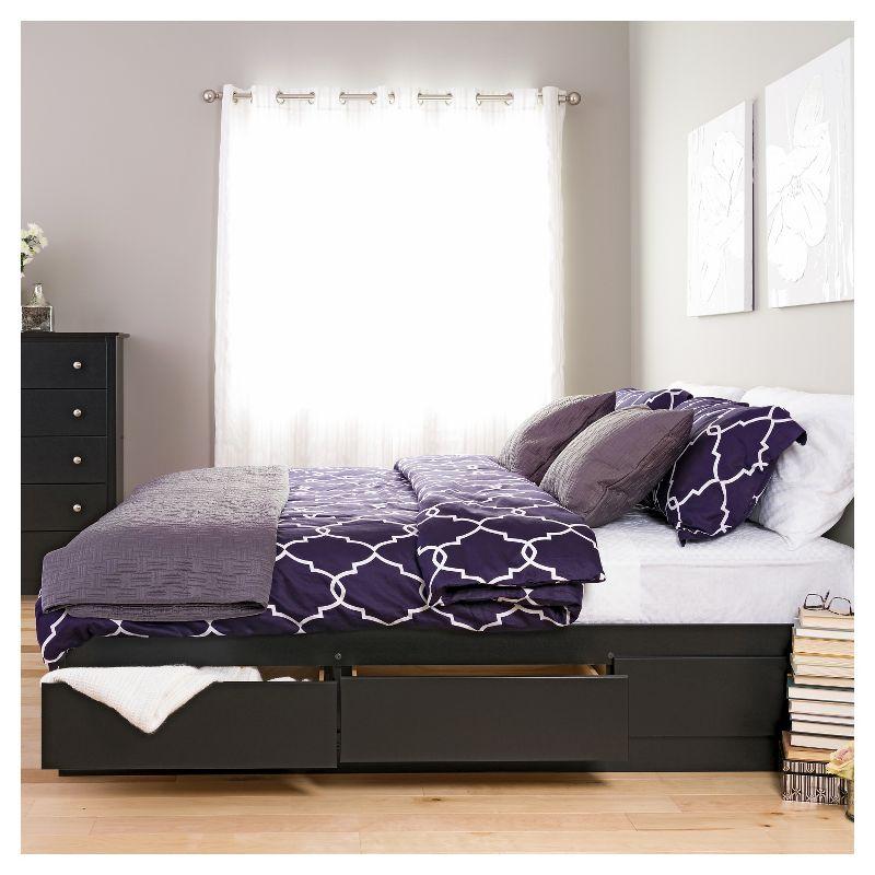 Mate's Platform 6 Drawer Storage Bed King Black - Prepac: Laminated Finish, No Box Spring Needed, CARB Certified