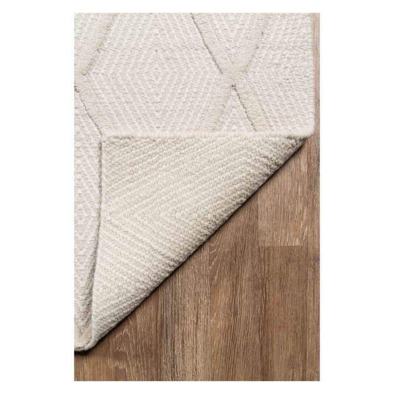 Langdon Geometric Handmade Flatweave Wool Beige Area Rug