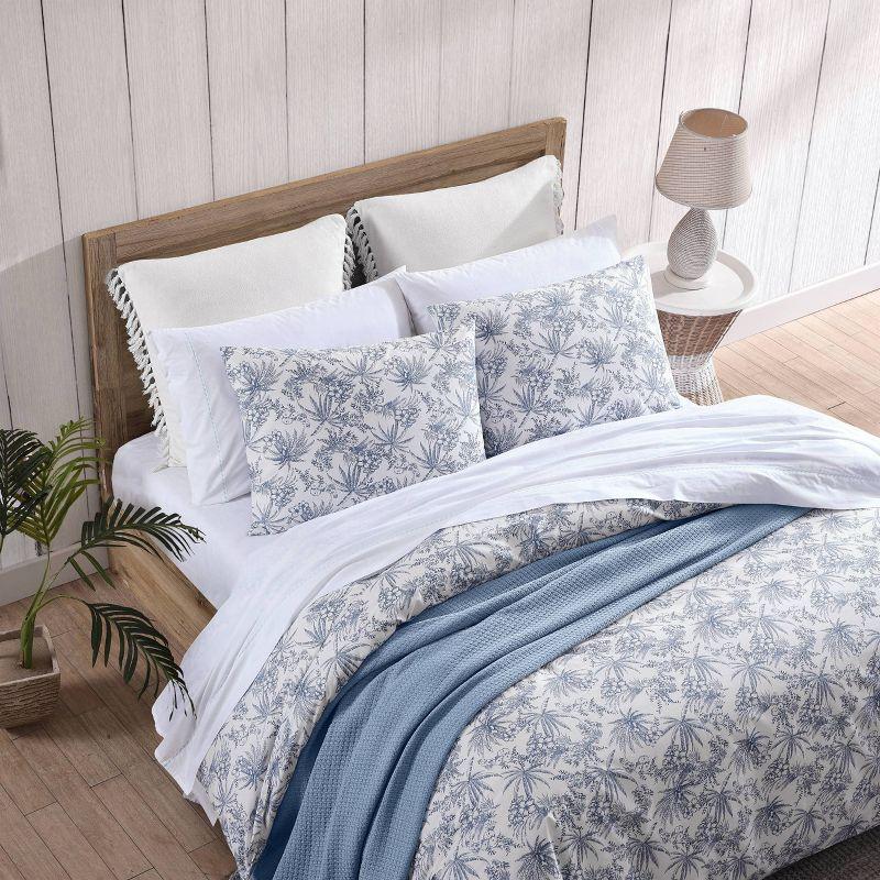 Tommy Bahama Pen And Ink Blue Cotton Duvet Cover Set