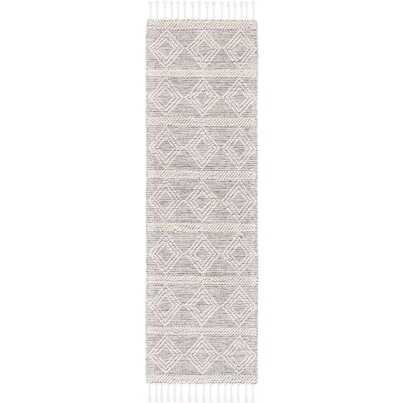 Natura NAT307 Power Loomed Runner Rug - Ivory/Black - 2'3"x8' - Safavieh.