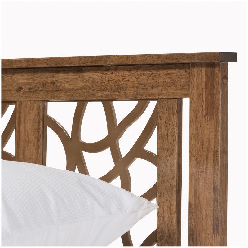 Trina Contemporary Tree Branch Inspired Wood Platform Bed Walnut Brown - Baxton Studio