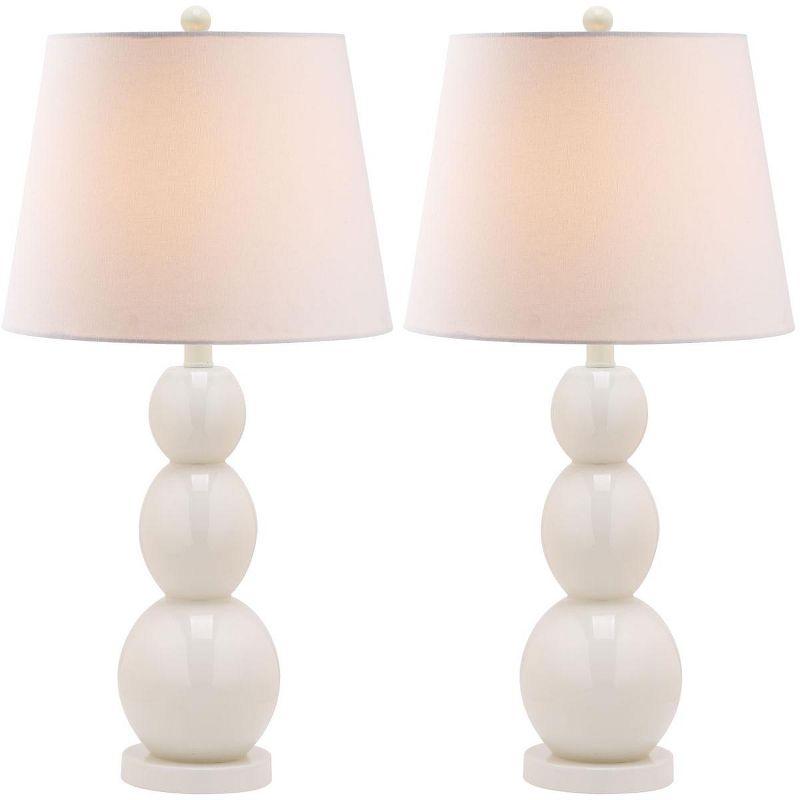 Jayne 3 Sphere Table Lamp (Set of 2) - 26.5 Inch Height - LIT4089 - White - Safavieh