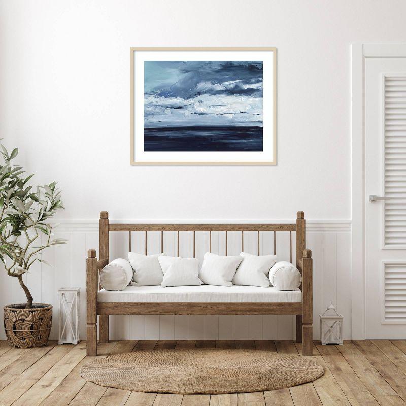 Moonlit Ocean II Framed Coastal Seascape Print in Svelte Natural