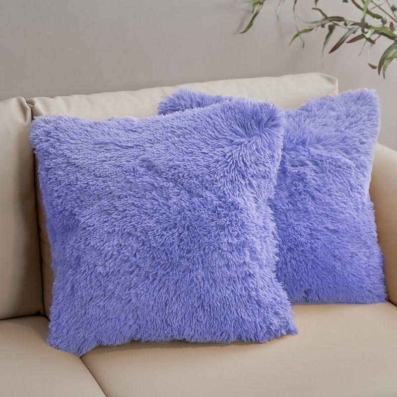 Cheer Collection Faux Fur Throw Pillow (Set of 2)