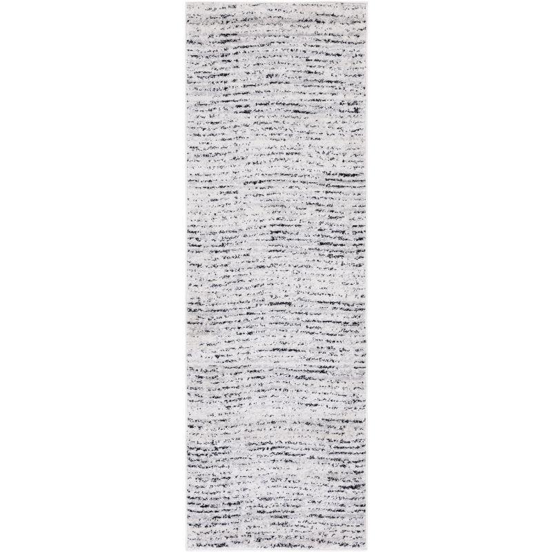 Ivory Stripe Easy-Care Hand-Knotted Runner Rug 30"x8"