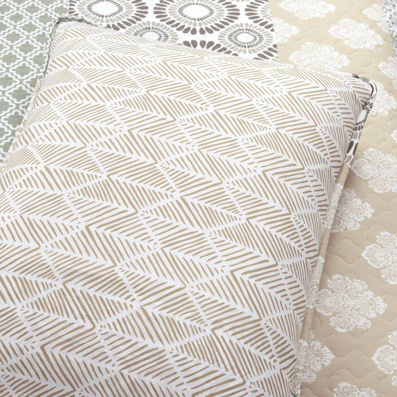 Lush Décor 3pc Bohemian Striped Quilt Set Neutral