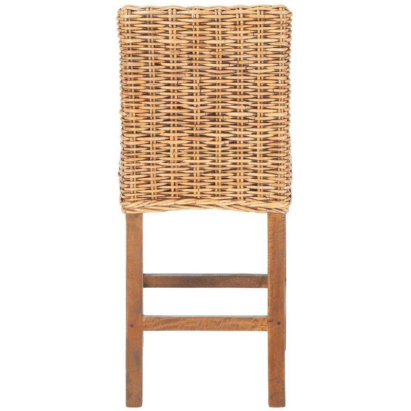 Tobie Rattan Counter Stool - White Washed - Safavieh