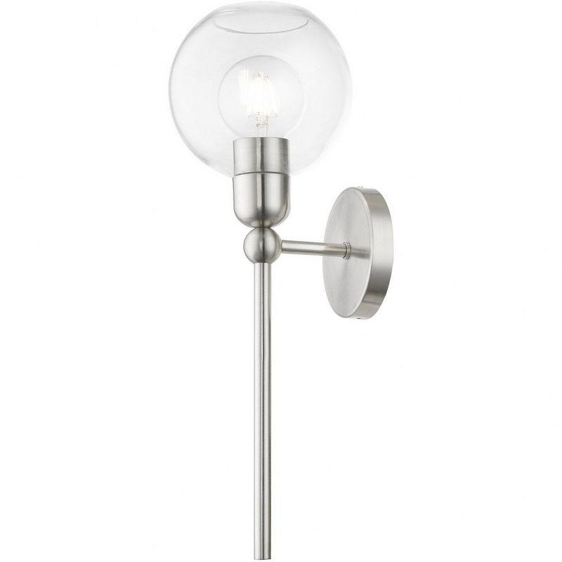 Downtown Elegance Brushed Nickel Wall Sconce with Clear Glass Shade