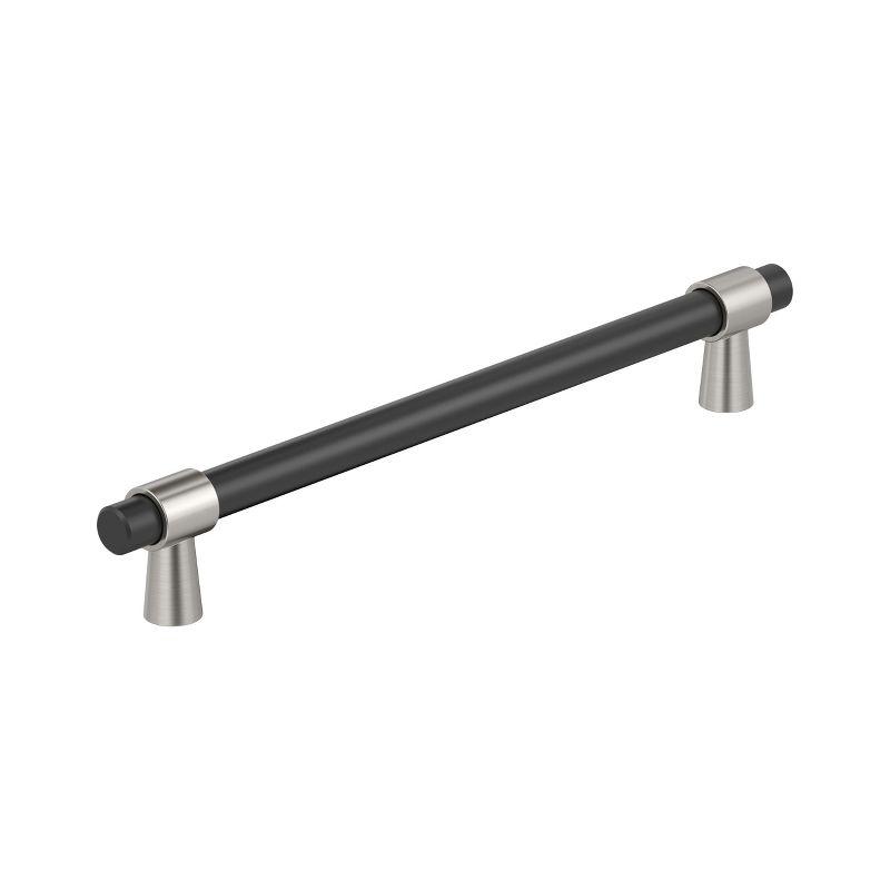 12-Inch Matte Black and Satin Nickel Modern Appliance Pull