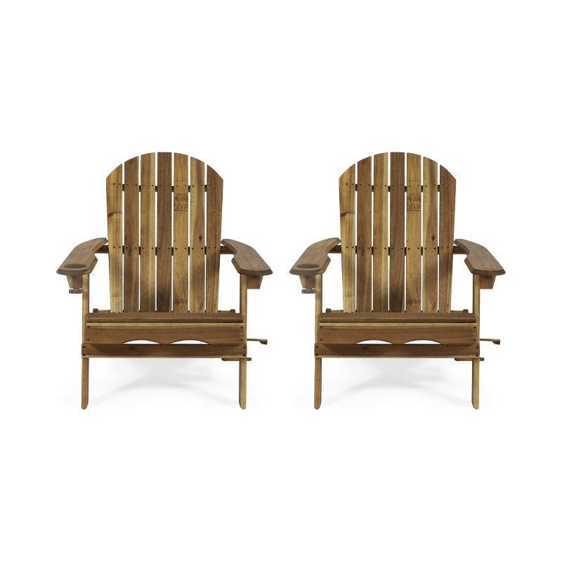 Highland Dunes Mccombs Solid Wood Folding Adirondack Chair (Set of 2)