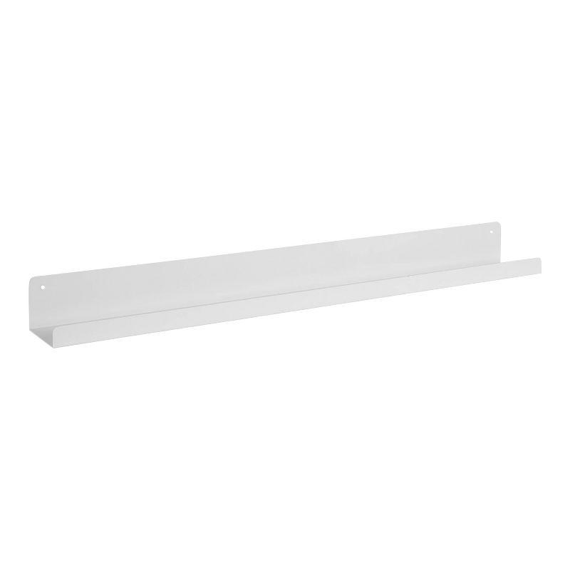 Kate & Laurel All Things Decor 36" x 5" Mezzo Modern Metal Ledge Shelf White: Wall Mounted, Includes Hardware