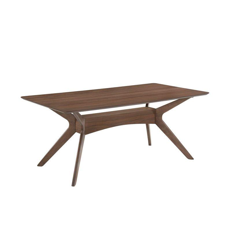 5pc Ronan Dining Set with 4 Armchairs Walnut - Picket House Furnishings: Mid-Century Modern, Rubberwood Frame