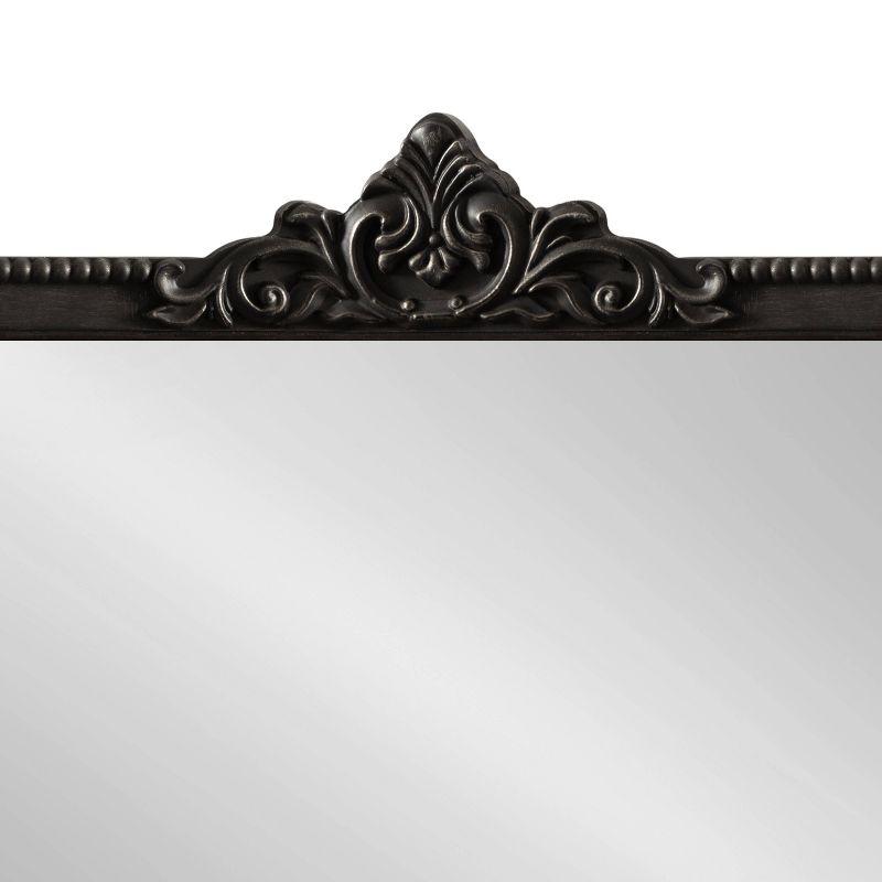 Hubanks Black Baroque-Inspired Arched Wall Mirror 40" x 30"