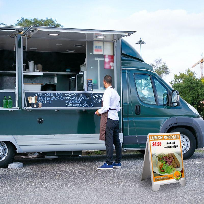 Yescom Double Side Sidewalk A-Frame Sign Sandwich Board PVC White Holds 19 11/16"X32 11/16"Graphic Plastic Panels