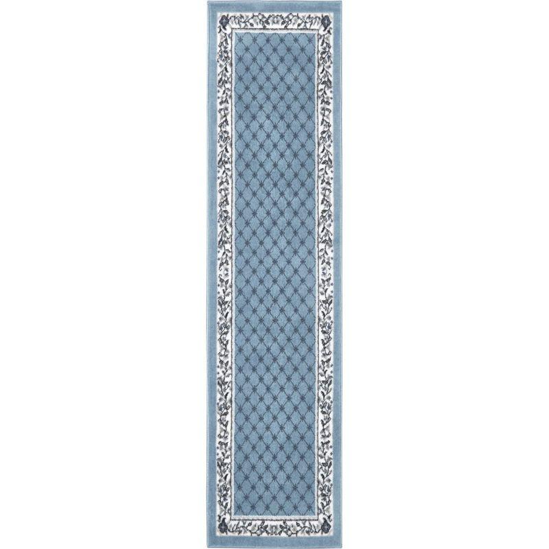 Home Dynamix Premium Aydin Traditional Diamond Floral Runner Area Rug, Blue/Ivory, 1'9"x7'2"