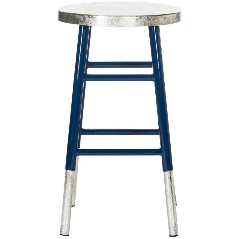 Kenzie Silver Dipped Counter Stool - FOX3211 - Navy/Silver - Safavieh Couture