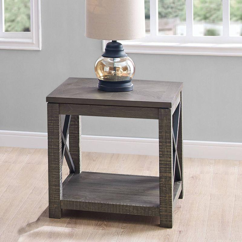 Dexter Square End Table Distressed Gray - Steve Silver Co.