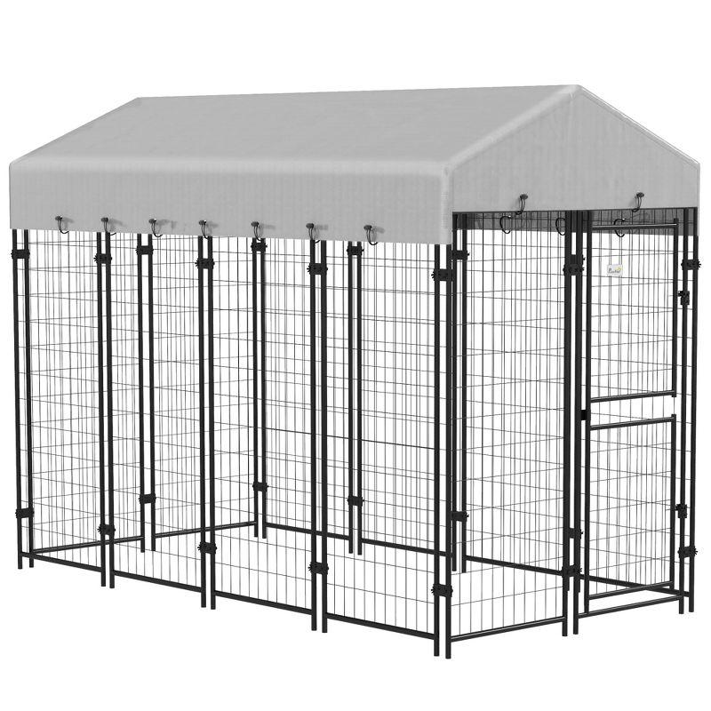 72'' H Galvanized Steel Yard Kennel With Door