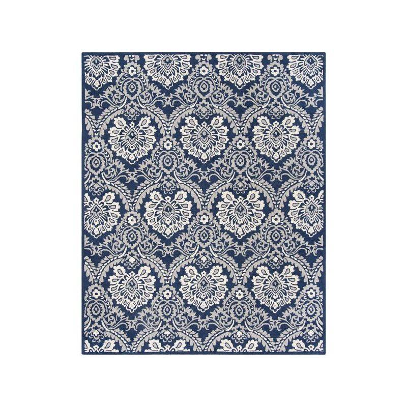 Blossom BLM106 Hand Tufted Indoor Area Rug - Navy/Ivory - 8'x10' - Safavieh