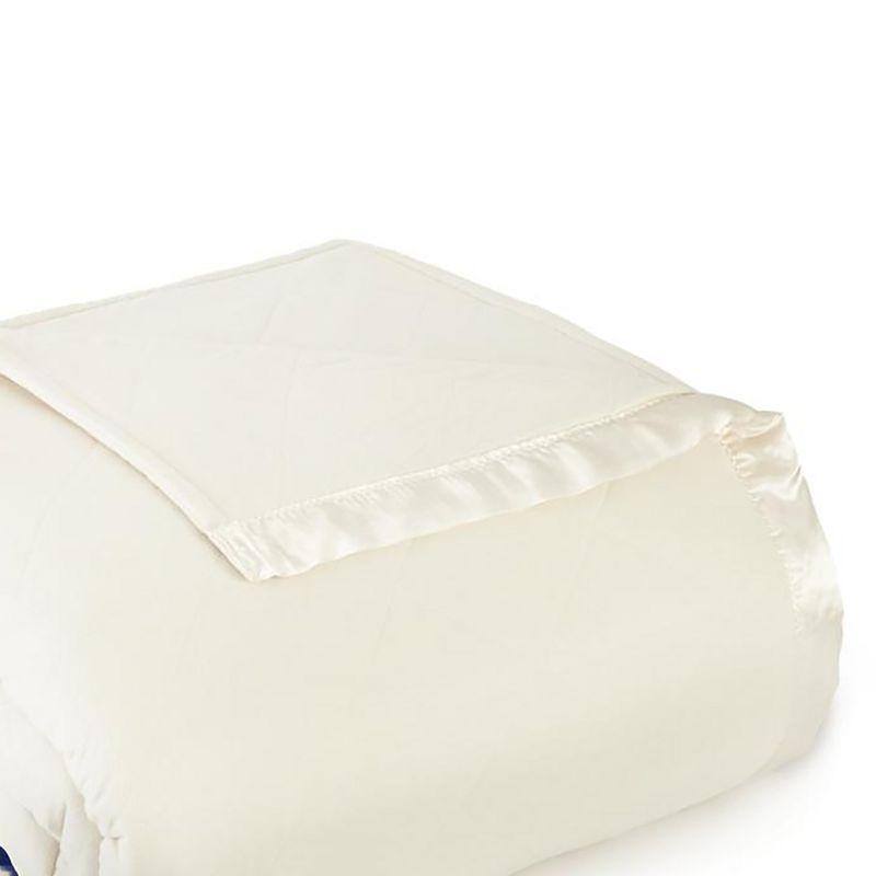 King Ivory Quilted Electric Heated Blanket with Satin Hem