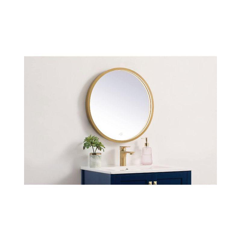 Elegant Lighting Pier 21 inch LED Mirror with Adjustable Color Temperature 3000K/4200K/6400K in Brass