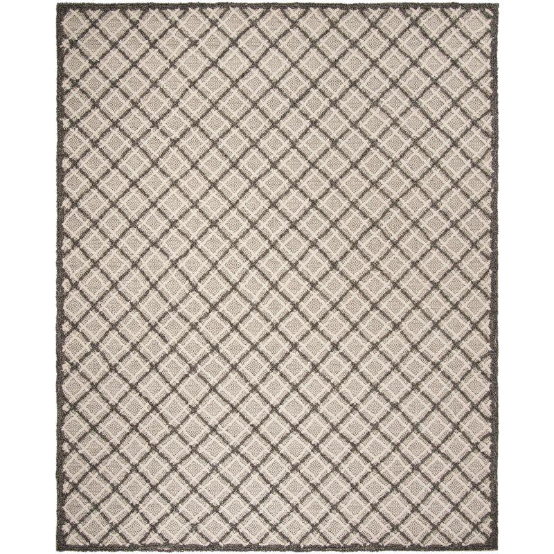 Elegant Hand-Tufted Wool Rectangular Rug in Gray, 8' x 10'