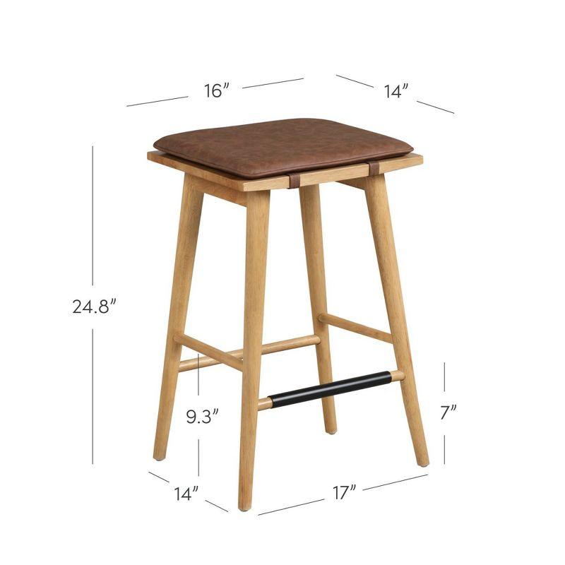 Nathan James Upholstered Counter Stool with Solid Wood Frame (Set of 2)