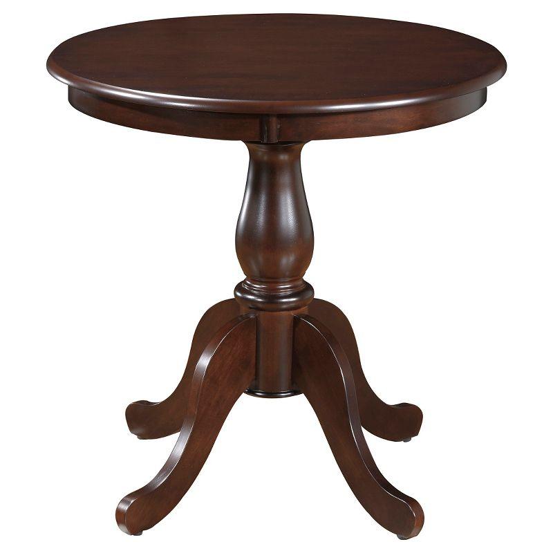 Carolina Living 30" Salem Round Pedestal Dining Table Espresso: Rubberwood, MDF, Non-Extension