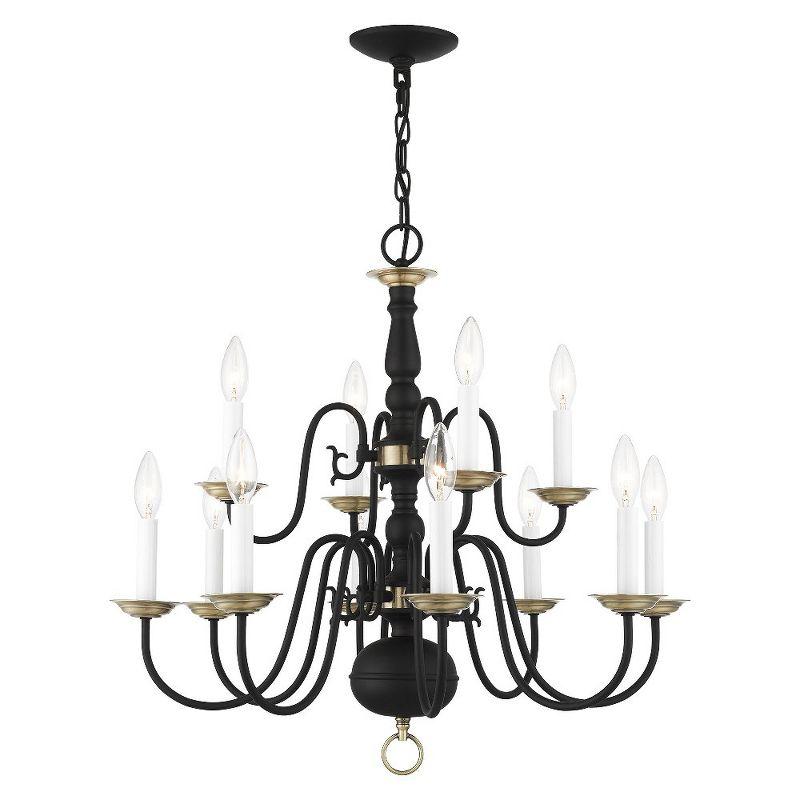 Livex Lighting Williamsburgh 12 - Light Chandelier in  Black