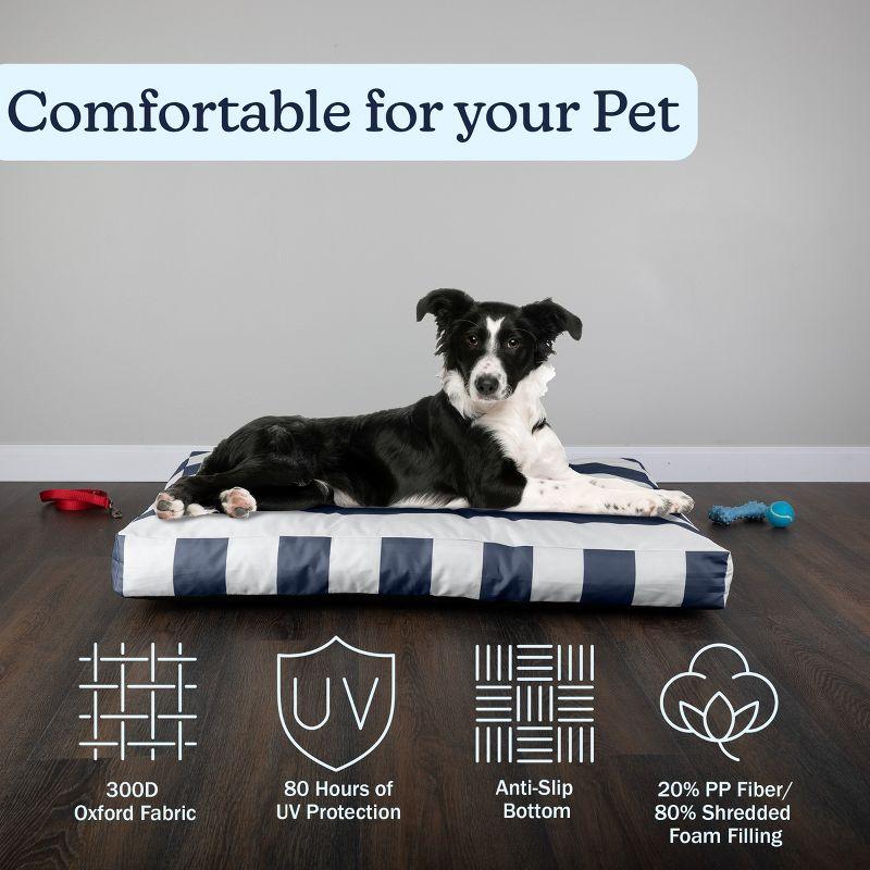 Petmaker PETMAKER Dog Bed - Indoor/Outdoor Striped Dog Bed with Removable Washable Cover and Non-Slip Bottom - 36in Medium Pet Bed