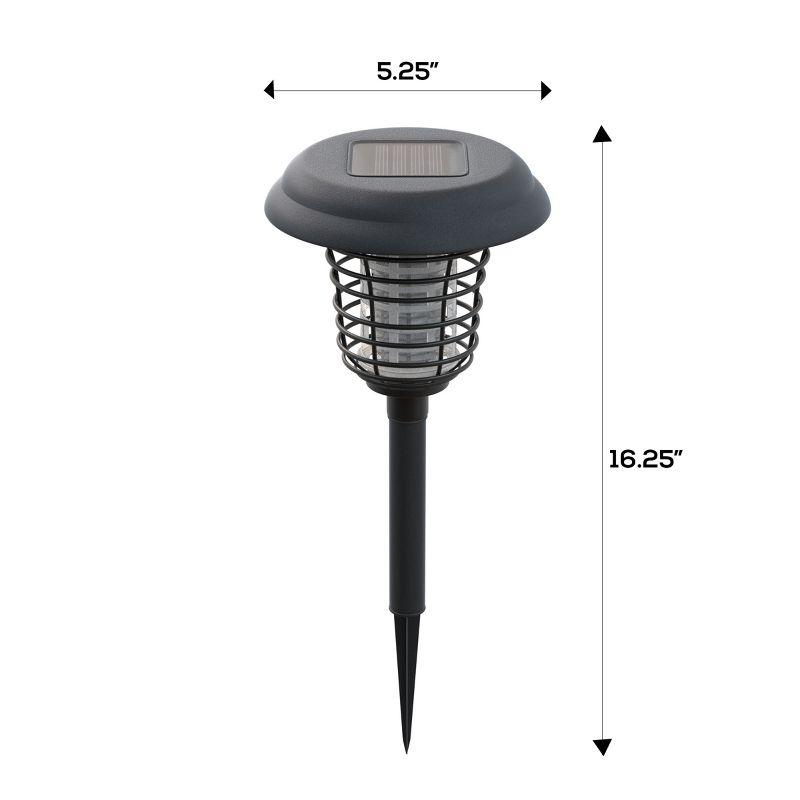 Nature Spring Solar Outdoor Bug Zapper Light for Mosquitos and Insects - Black