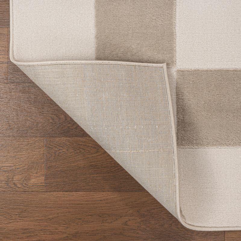JONATHAN Y Thea Modern Geometric Checkerboard High-Low Beige/Cream 3 ft. x 5 ft. Area Rug
