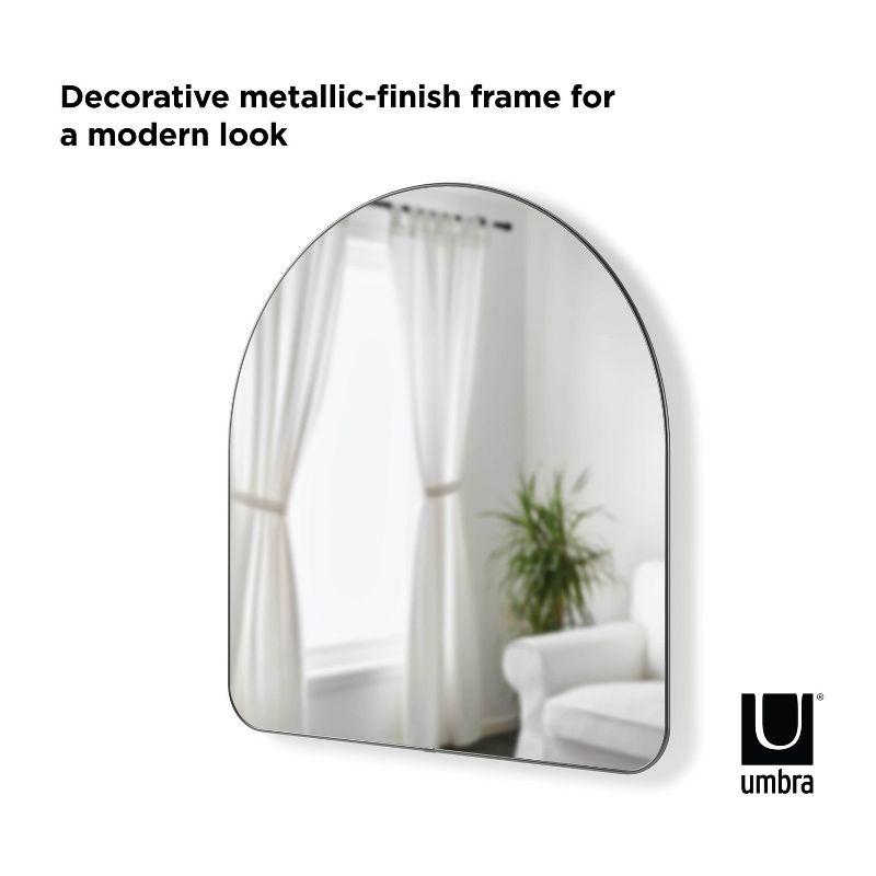 34" x 36" Hubba Arched Mirror Metallic Titanium - Umbra: Modern Oval Wall Mount, No Assembly, Steel Frame