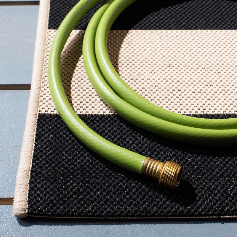 Courtyard CY6812 Power Loomed Indoor/Outdoor Area Rug - Beige/Black - 5'3"x7'7" - Safavieh.