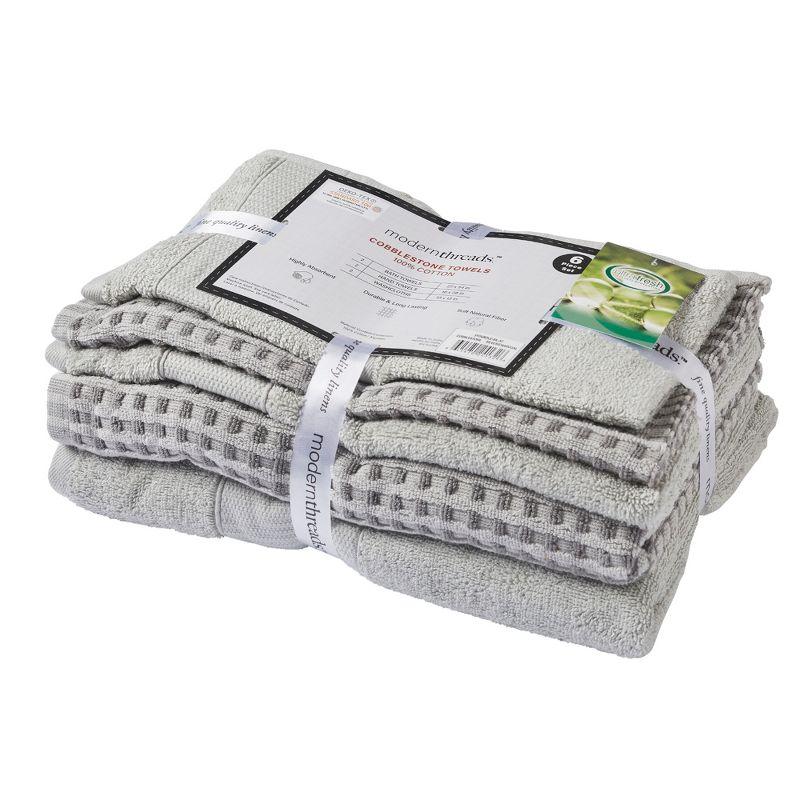 Silver Cotton Jacquard Hand and Washcloth Set