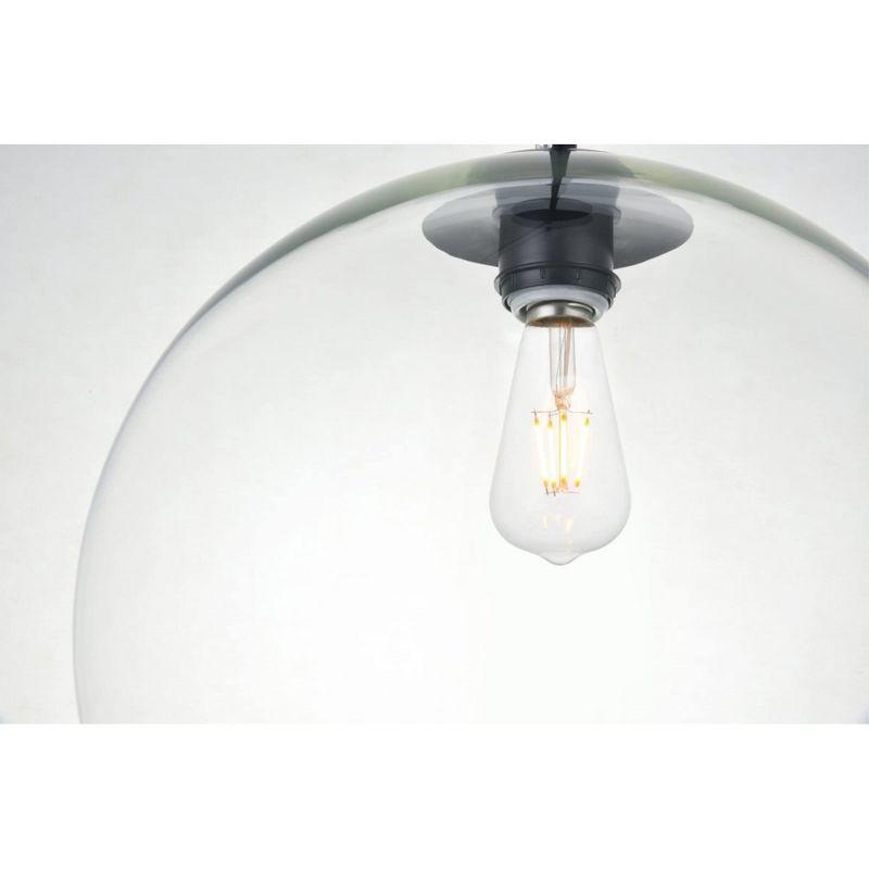 Baxter Black and Clear Glass Pendant Light