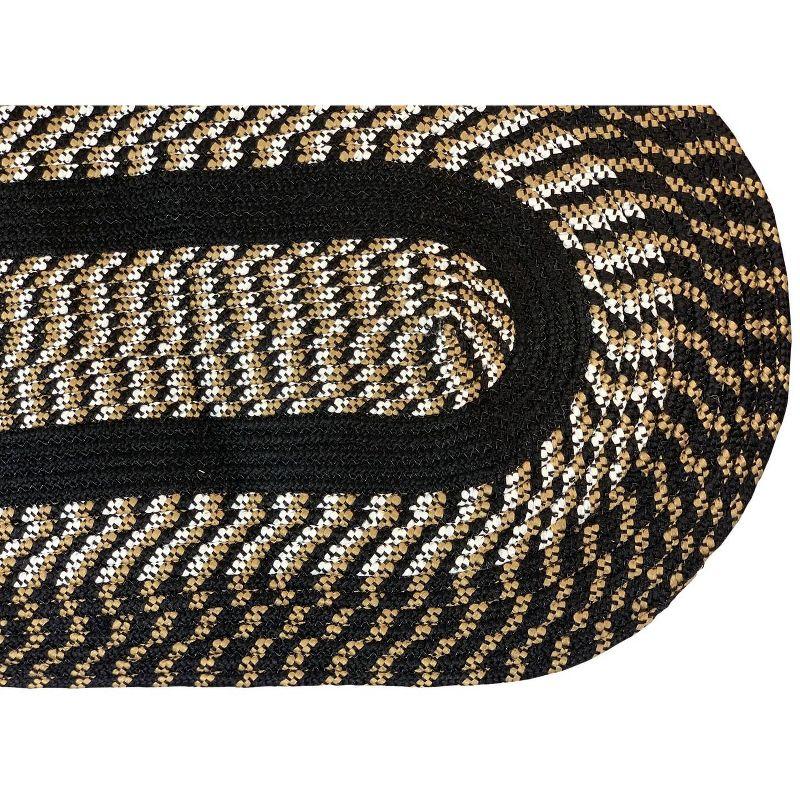 Newport Braid Collection 100% Polypropylene Stripe Pattern Reversible Indoor Utility Rug - Better Trends