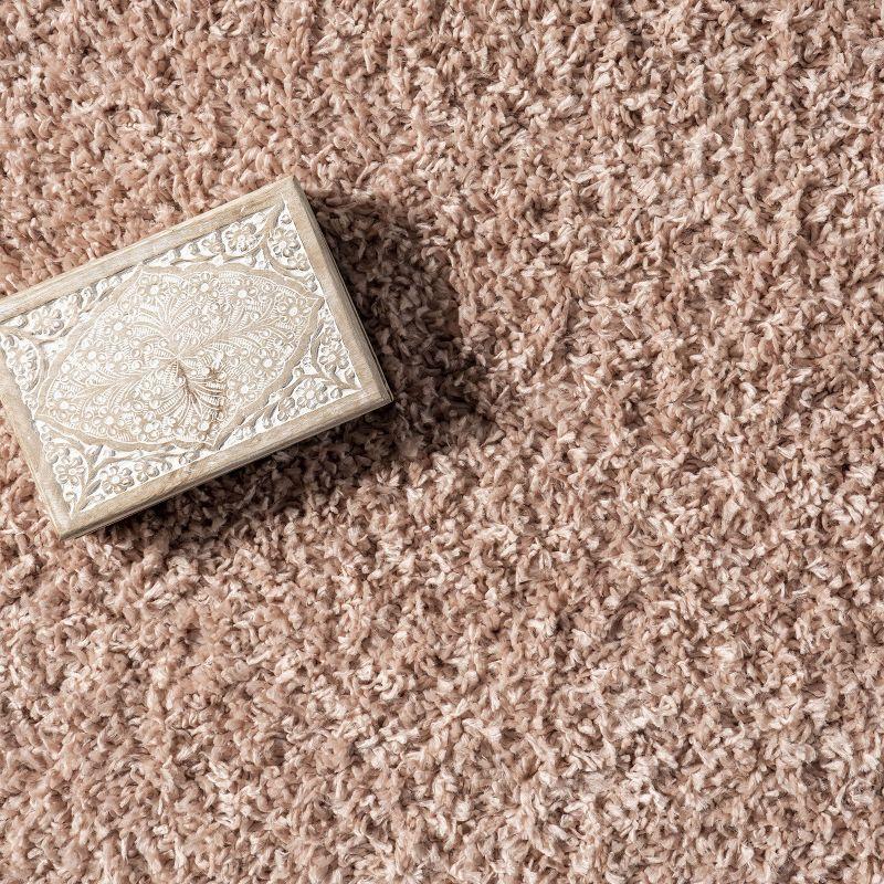 Nuloom Neva Solid 2x3 Accent Shag Indoor Area Rug for Living Room Bedroom Dining Room Nursery Entryway, Blush/Ivory