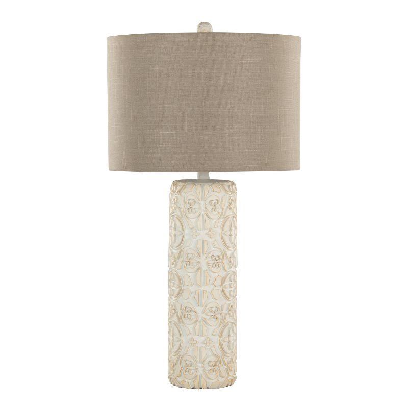LumiSource (Set of 2) Charlotte 30" Contemporary Polyresin Table Lamps Brushed Taos Brown with Beige Linen Shade from Grandview Gallery: UL Listed