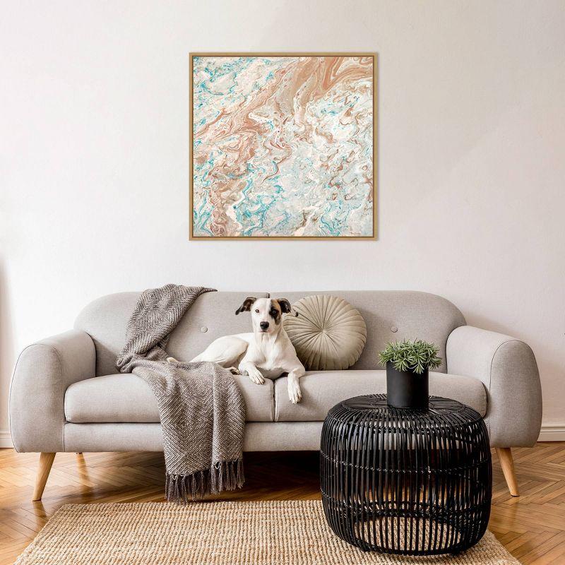 Amanti Art 30"x30" Wild Lagoons Abstract by Marie Elaine Cusson Framed Canvas Wall Art Print
