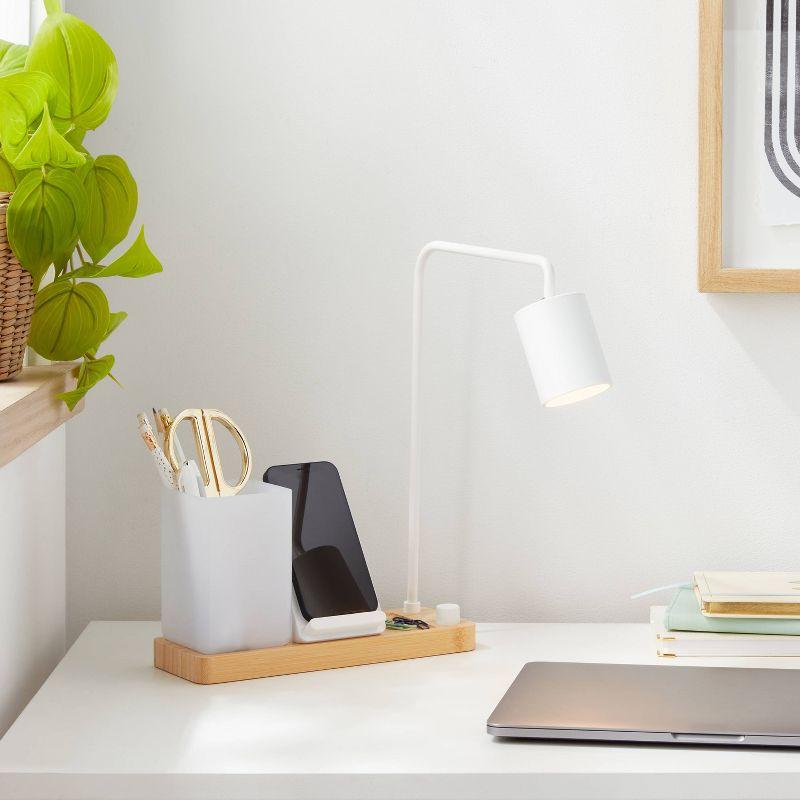 Desk Lamp with Wireless Charging and Storage (Includes LED Light Bulb) - Brightroom™: Table Lamp, Desk Organizer, USB Port
