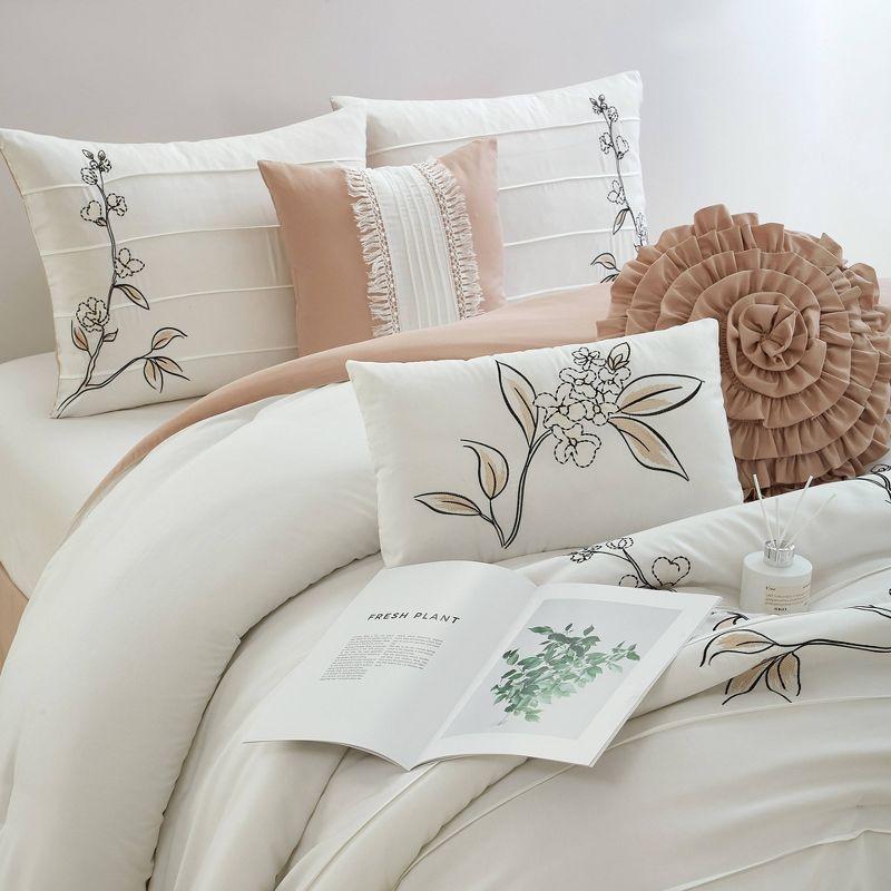 Nanshing America, Inc Raina Microfiber 7 Piece Floral Comforter Set