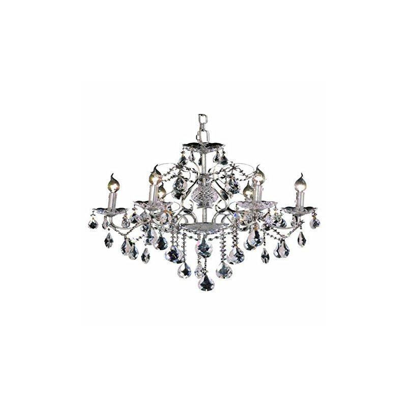 Elegant Lighting St. Francis 6 light Chrome Chandelier Clear Royal Cut Crystal